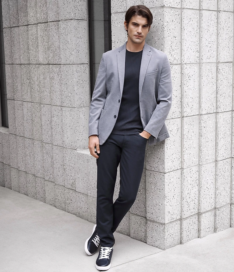 Perry Ellis Slim Fit Stretch Unlined Textured Blazer