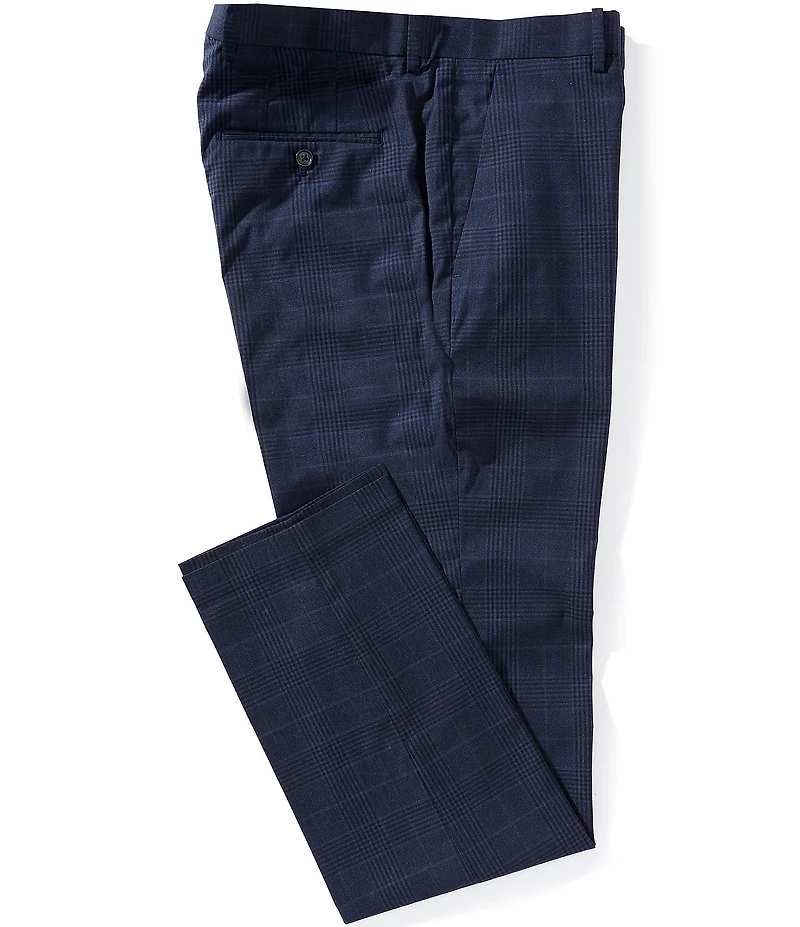 Perry Ellis Slim Stretch Plaid Dress Pants