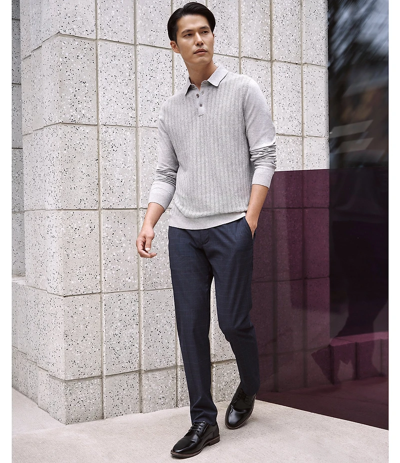 Perry Ellis Slim Stretch Plaid Dress Pants