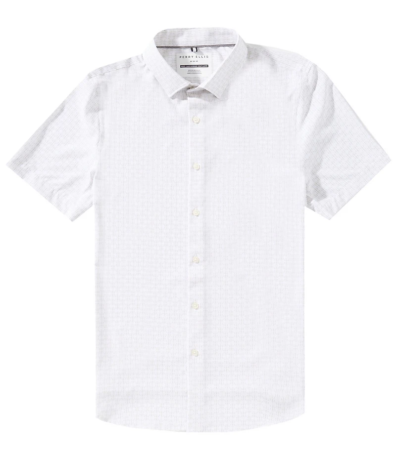 Perry Ellis Small Geo Print Short Sleeve Woven Shirt