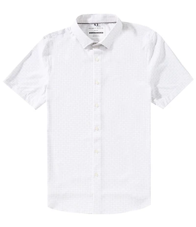 Perry Ellis Small Geo Print Short Sleeve Woven Shirt