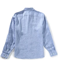 Perry Ellis Solid Linen Long Sleeve Woven Shirt