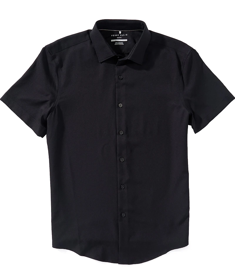 Perry Ellis Solid Twill Short Sleeve Woven Shirt
