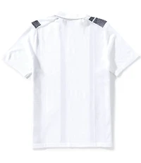 Perry Ellis Stripe Quarter-Zip Short Sleeve Polo Sweater