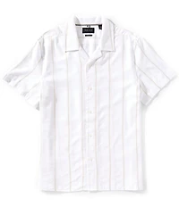 Perry Ellis Stripe Short Sleeve Woven Camp Shirt