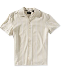 Perry Ellis Stripe Short Sleeve Woven Camp Shirt