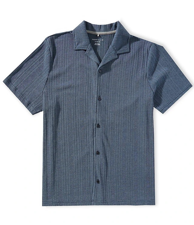 Perry Ellis Maglione Uomo Girocollo Maniche Corte: Righe Verticali Tecniche, Morbido E Versatile - 4