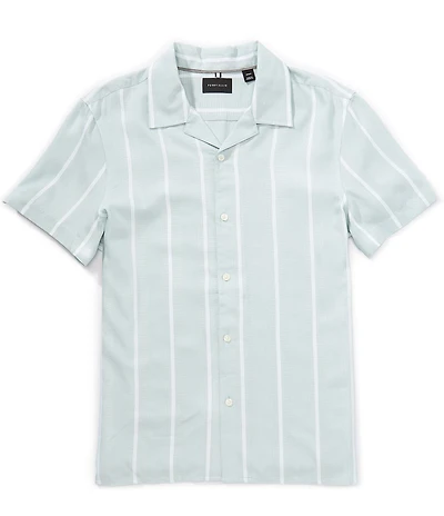 Perry Ellis Stripe Short Sleeve Woven Camp Shirt