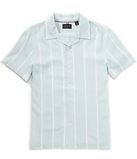 Perry Ellis Stripe Short Sleeve Woven Camp Shirt