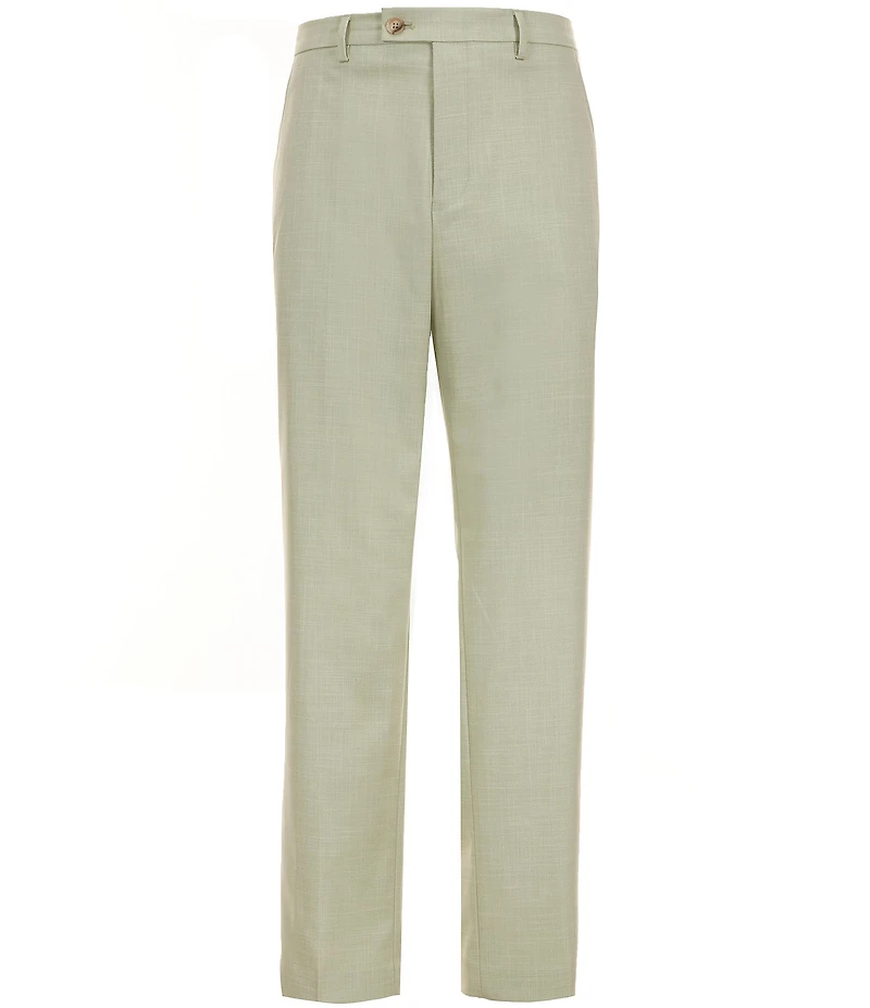 Perry Ellis Tailored Fit Flat Front Crosshatch Textured Twill Pants