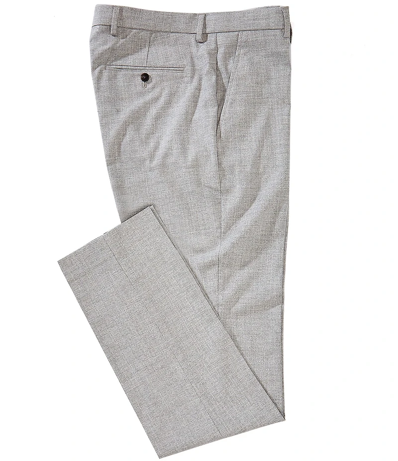 Perry Ellis Tailored Fit Flat Front Crosshatch Textured Twill Pants