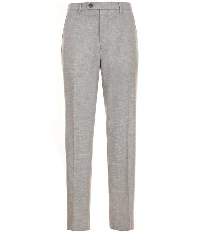 Perry Ellis Tailored Fit Flat Front Crosshatch Textured Twill Pants