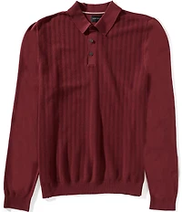 Perry Ellis Tech Long Sleeve Sweater Polo Shirt