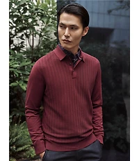 Perry Ellis Tech Long Sleeve Sweater Polo Shirt