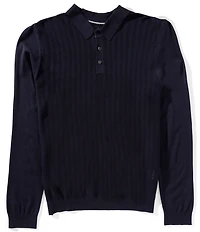 Perry Ellis Tech Long Sleeve Sweater Polo Shirt