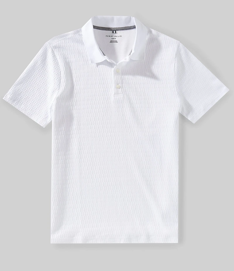 Perry Ellis Textured Short Sleeve Polo Shirt