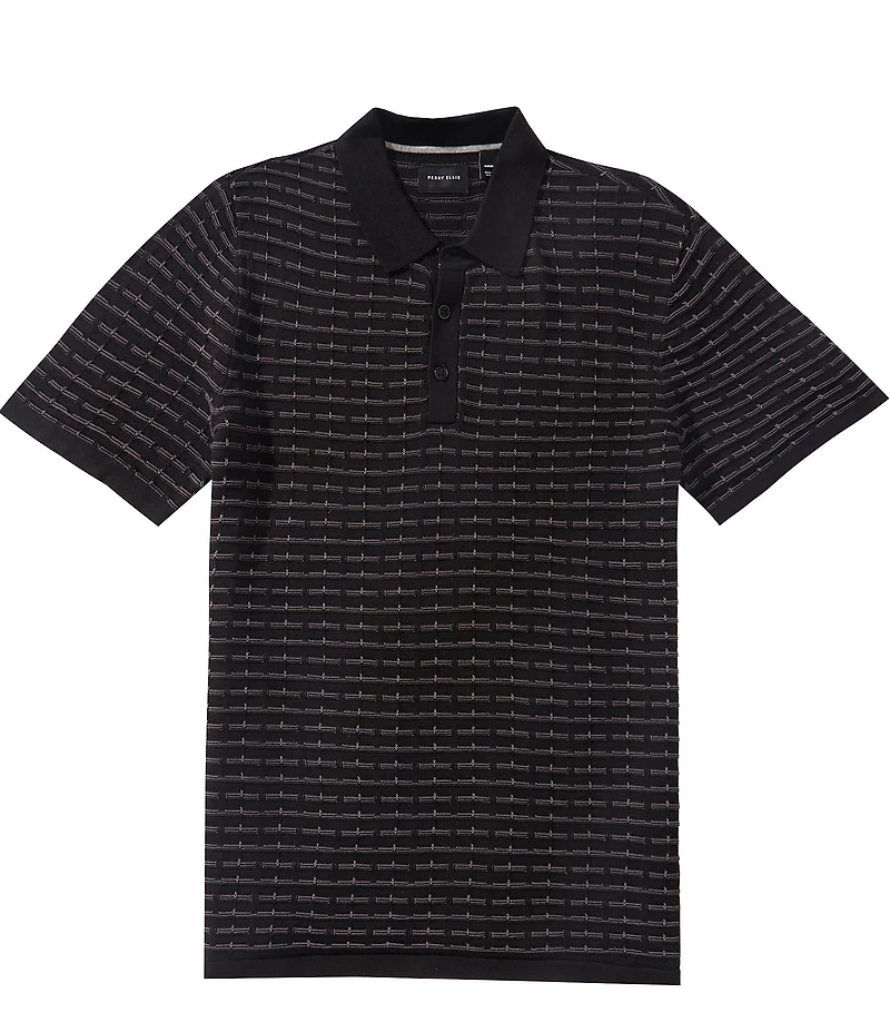 Perry Ellis Textured Short Sleeve Polo Shirt
