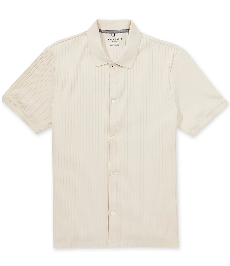 Perry Ellis Textured Short Sleeve Woven Shirt