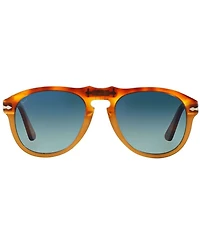 Persol Unisex PO0649 Tortoise 56mm Aviator Polarized Sunglasses
