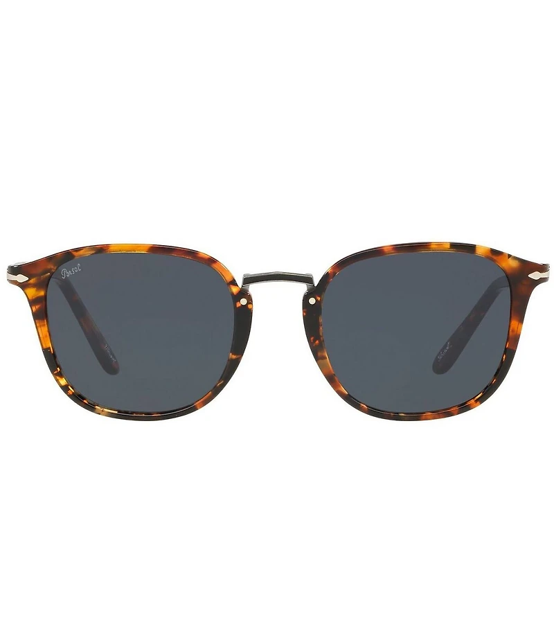 Persol Unisex PO3186S Brown Tortoise 53mm Round Sunglasses