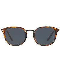 Persol Unisex PO3186S Brown Tortoise 53mm Round Sunglasses