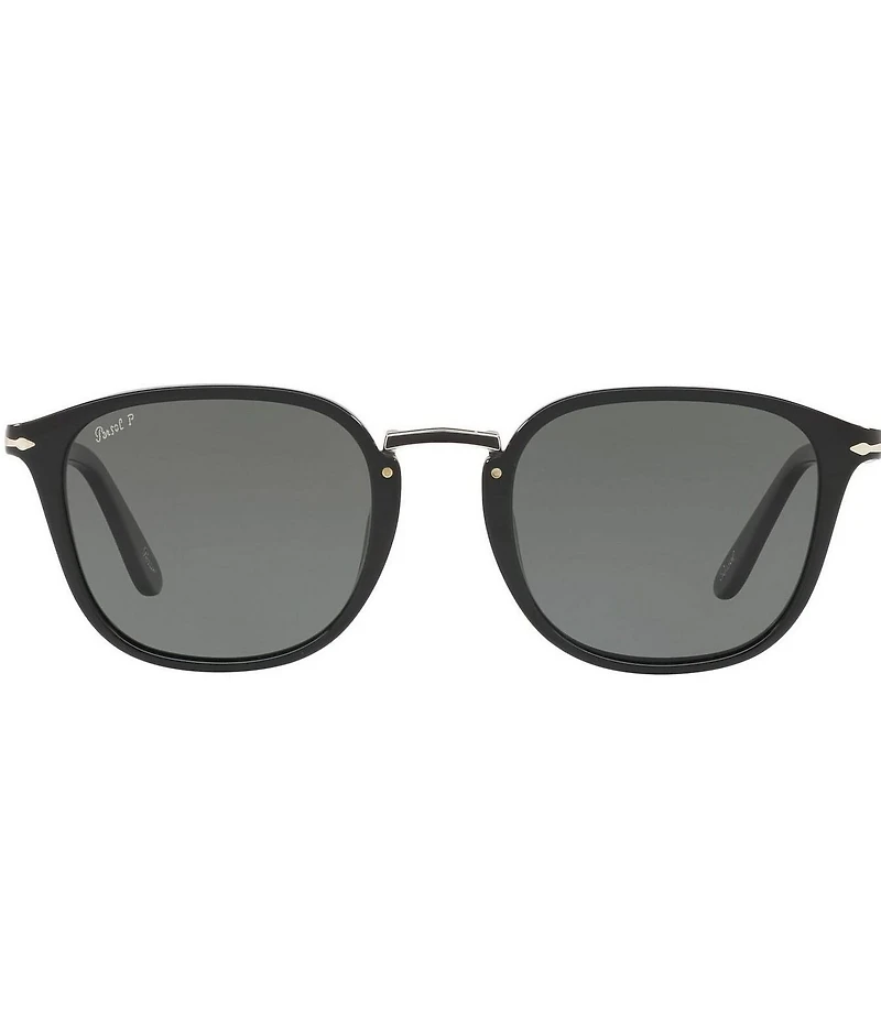 Persol Unisex PO3186S Tortoise 53mm Round Polarized Sunglasses