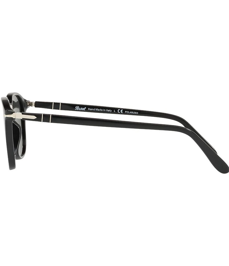 Persol Unisex PO3186S Tortoise 53mm Round Polarized Sunglasses