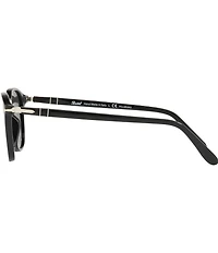 Persol Unisex PO3186S Tortoise 53mm Round Polarized Sunglasses