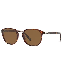 Persol Unisex PO3186S Tortoise 53mm Round Polarized Sunglasses