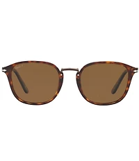 Persol Unisex PO3186S Tortoise 53mm Round Polarized Sunglasses