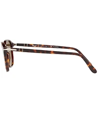 Persol Unisex PO3186S Tortoise 53mm Round Polarized Sunglasses