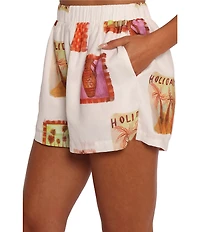 Petal & Pup Aaliyah Abstract Postcard Pull-On Coordinating Shorts
