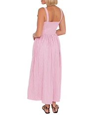 Petal & Pup Alden Stripe Print Square Neck Sleeveless A-Line Maxi Dress