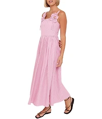 Petal & Pup Alden Stripe Print Square Neck Sleeveless A-Line Maxi Dress