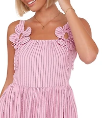Petal & Pup Alden Stripe Print Square Neck Sleeveless A-Line Maxi Dress