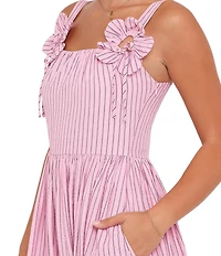 Petal & Pup Alden Stripe Print Square Neck Sleeveless A-Line Maxi Dress
