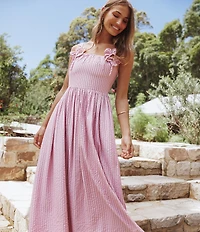Petal & Pup Alden Stripe Print Square Neck Sleeveless A-Line Maxi Dress