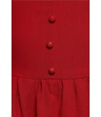 Petal & Pup Caty Square Neck Sleeveless Wide Strap Button Detail A-Line Maxi Dress
