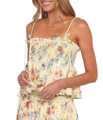 Petal & Pup Cosima Floral Print Square Neck Sleeveless Coordinating Baby Doll Top
