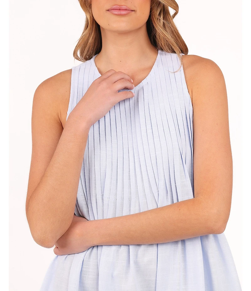 Petal & Pup Daniela Round Neck Sleeveless Babydoll Mini Dress