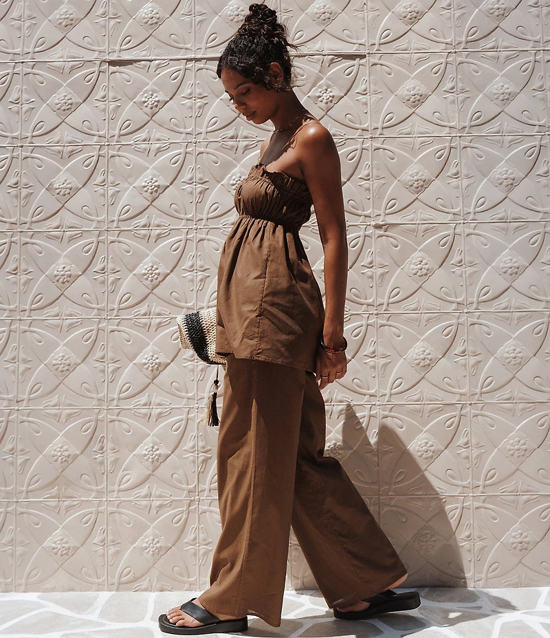 Petal & Pup Ember Cotton High-Rise Drawstring Waist Coordinating Pant