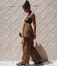 Petal & Pup Ember Cotton High-Rise Drawstring Waist Coordinating Pant