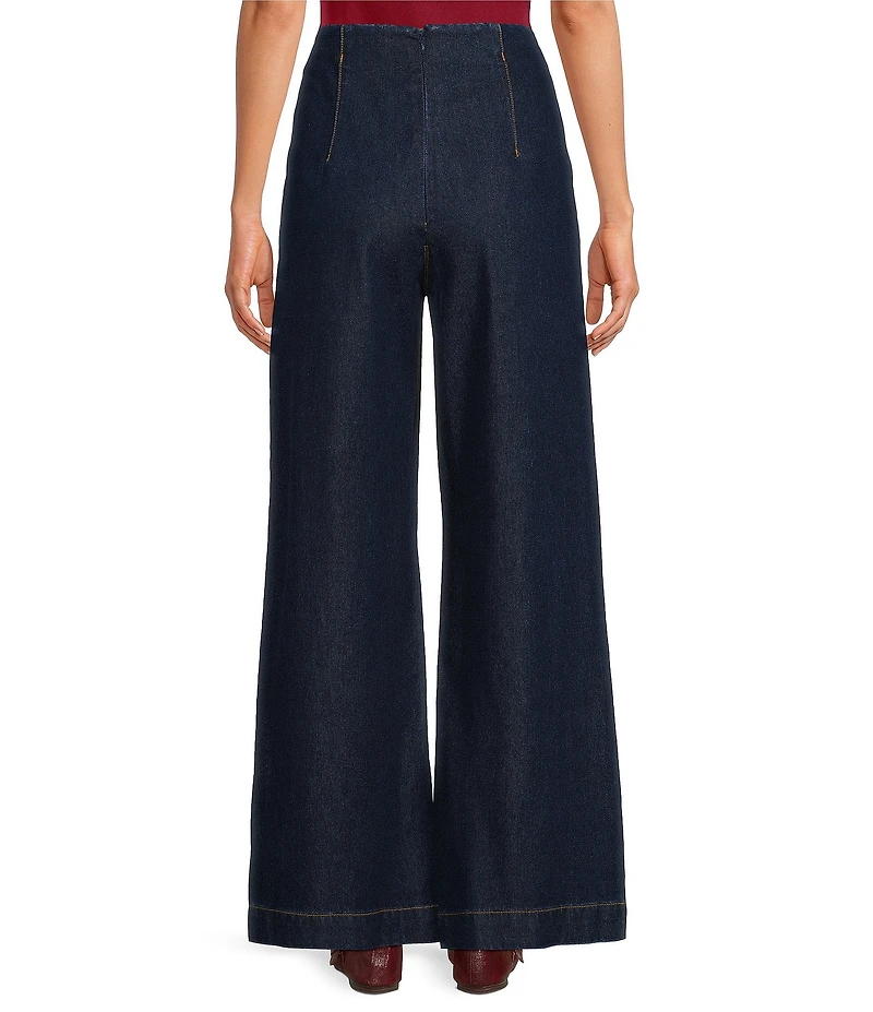 Petal & Pup Evandra High Rise Straight Leg Denim Trouser Pants