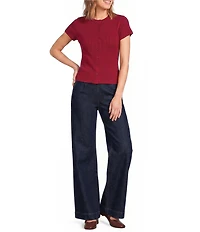 Petal & Pup Evandra High Rise Straight Leg Denim Trouser Pants