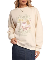 Petal & Pup Farmers Market Crew Neck Long Sleeve Sweatshirt