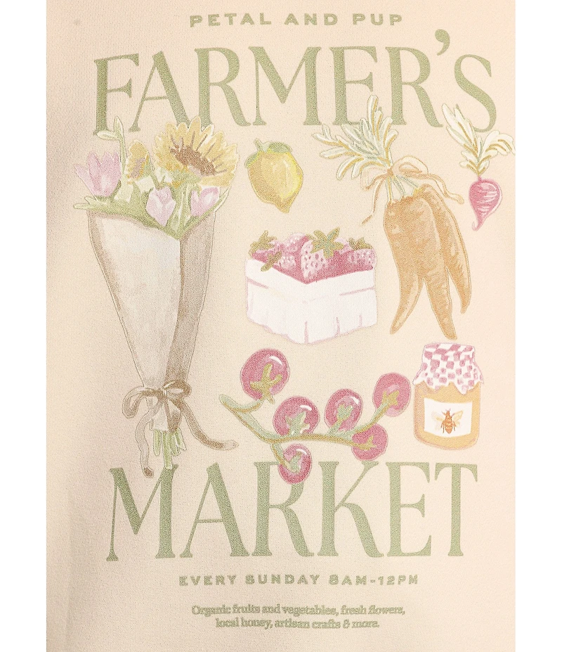 Petal & Pup Farmers Market Crew Neck Long Sleeve Sweatshirt