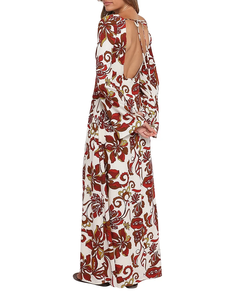 Petal & Pup Inala Floral Print V-Neck Long Sleeve Maxi Dress