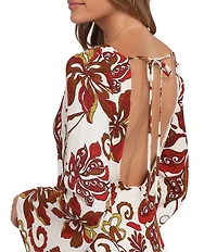 Petal & Pup Inala Floral Print V-Neck Long Sleeve Maxi Dress