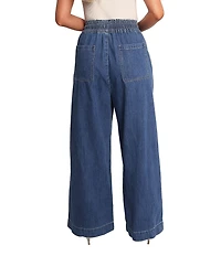 Petal & Pup Jenni Elastic Drawstring Waist Wide Leg Pull-On Denim Pants
