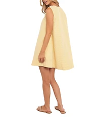 Petal & Pup Jorah Gingham Print V-Neck Sleeveless Mini Dress